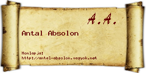 Antal Absolon névjegykártya